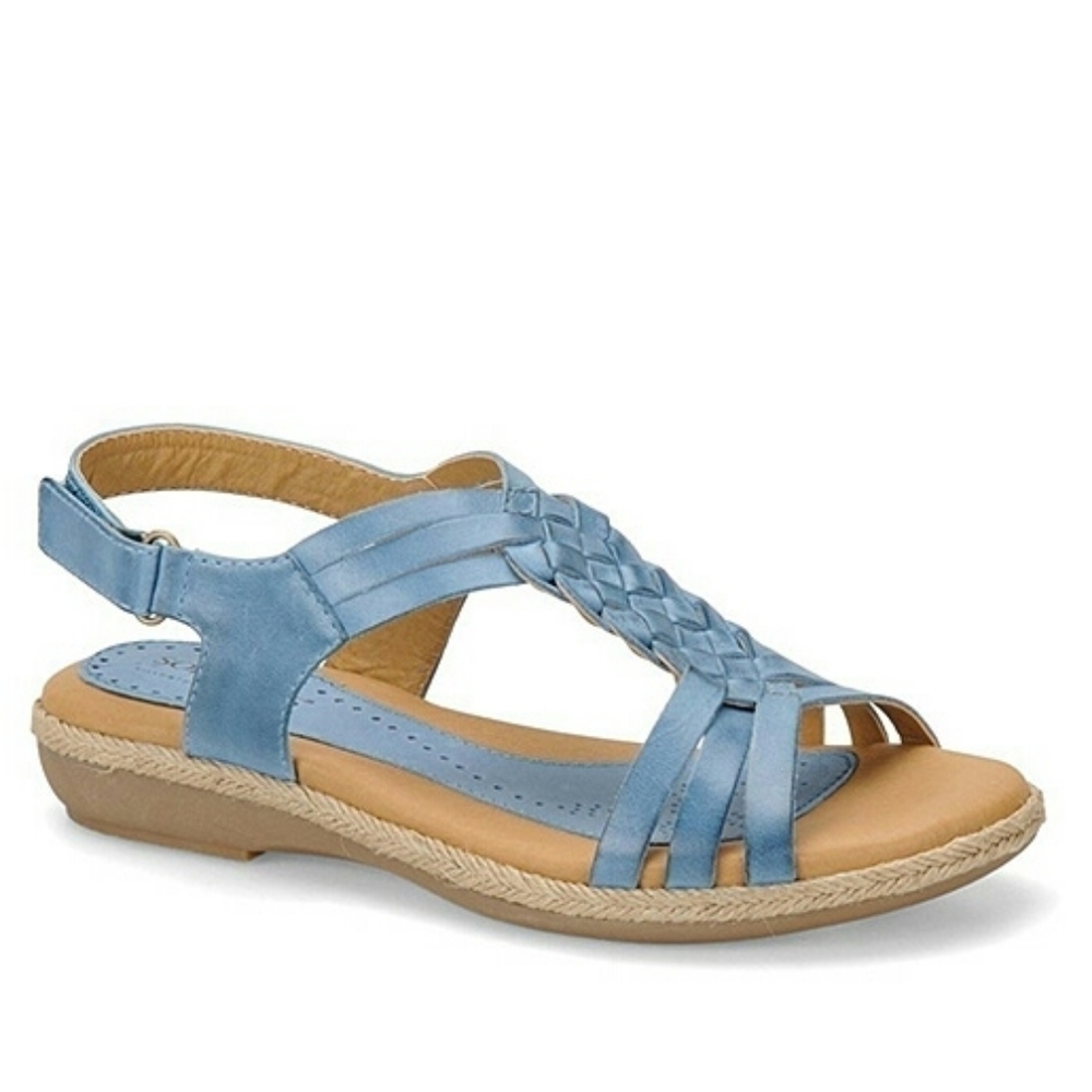 SOFTSPOTS by Söfft | Powder Blue Sheela Leather Slingback Sandals NIB - Picture 1 of 3